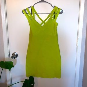 BeBe Neon Green Bandage Dress (Med)